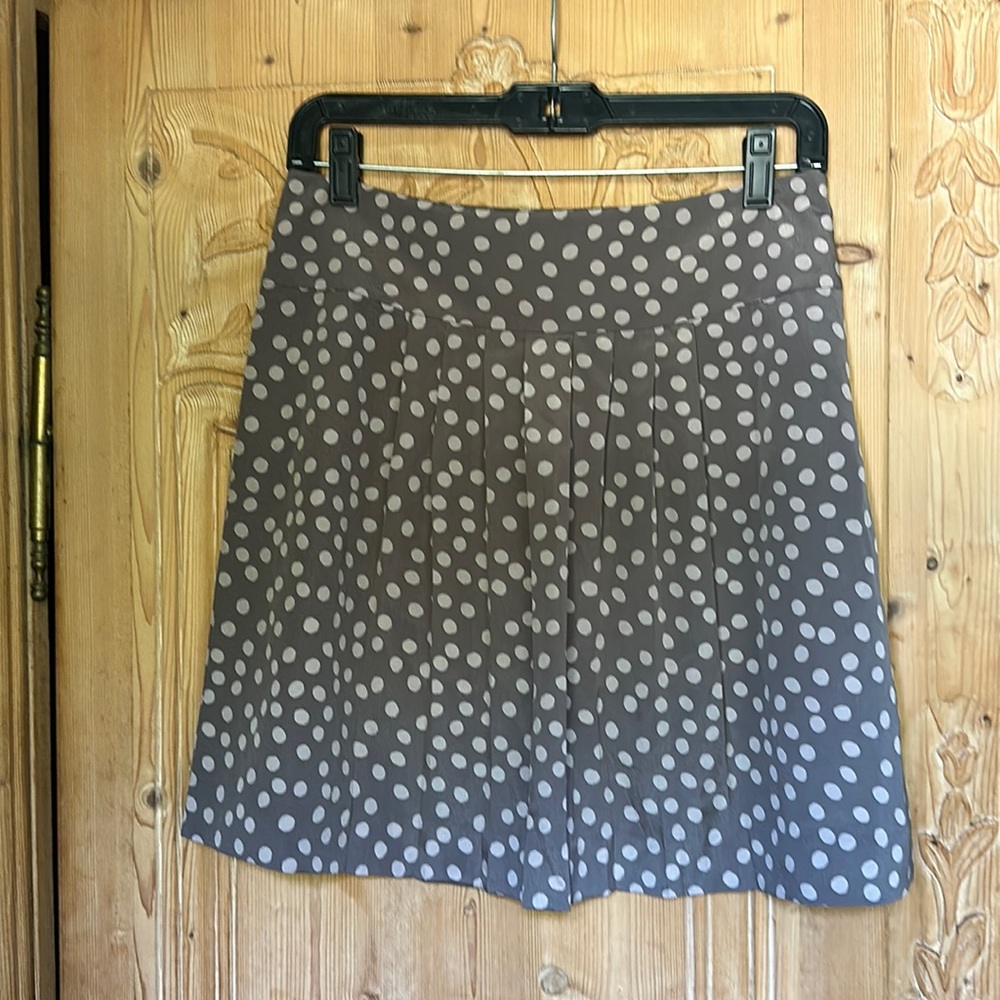 Gray Pleated Polka Dot Skirt